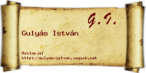 Gulyás István névjegykártya